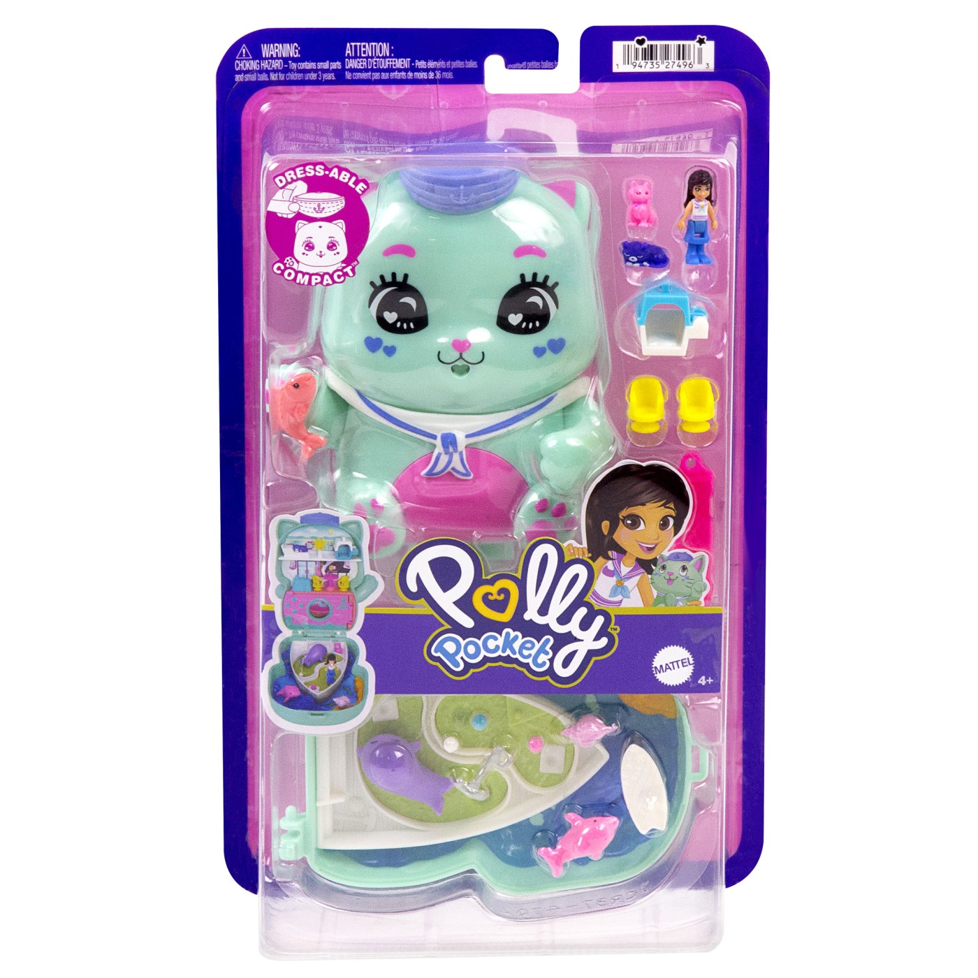 Polly Pocket Set Gentuta Animalut Pisicuta Marinar Cu Accesorii