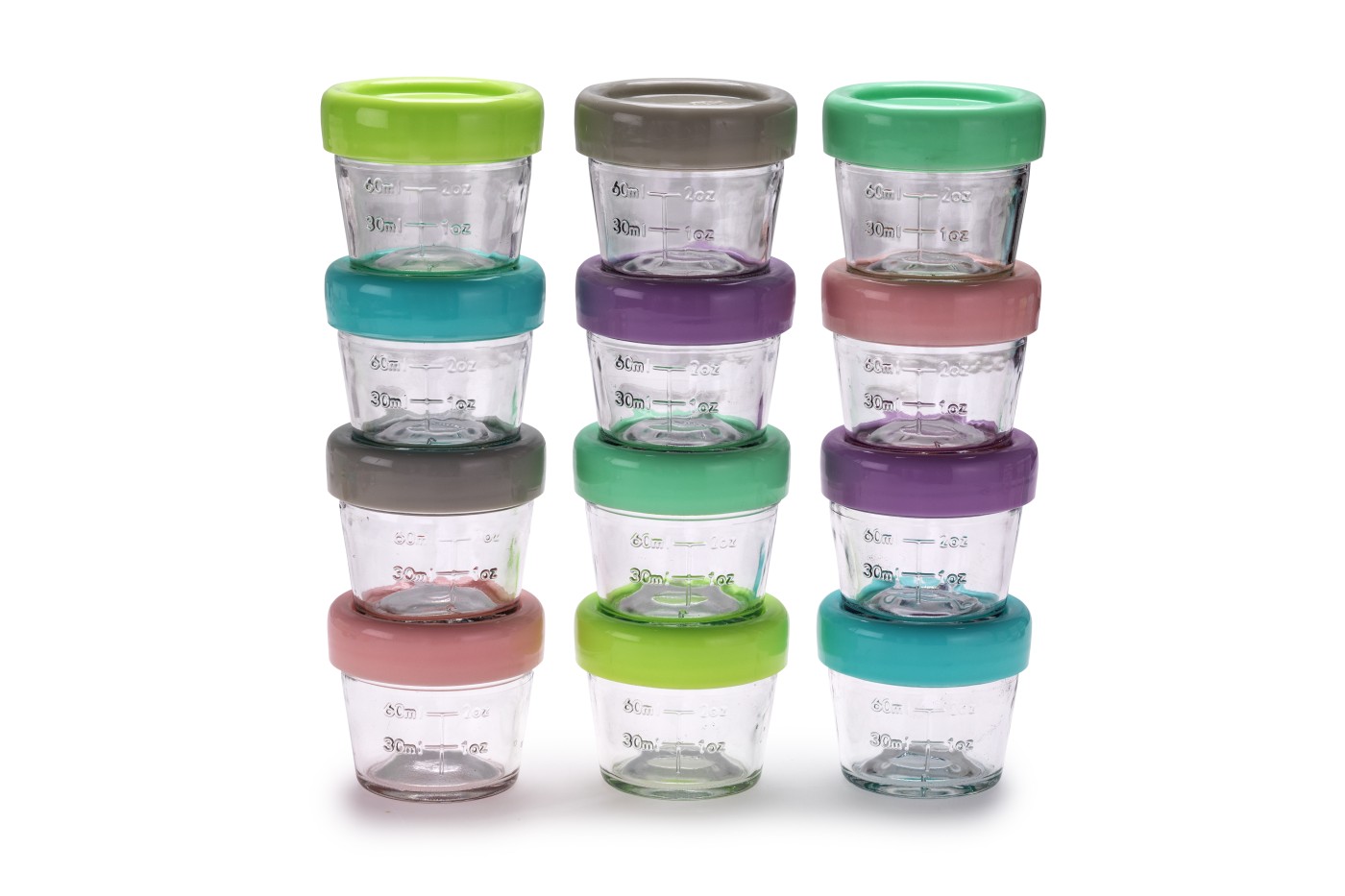 Set 12 Recipient Sticla Pentru Hrana Bebe, Melii, 118 Ml