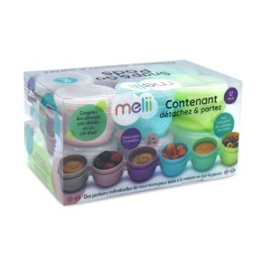 SET 12 RECIPIENTE SILICON SNAP&GO, MELII, 59 ML