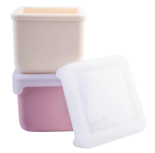 SET 2 RECIPIENTE SILICON, MELII, BLUSH BERRY