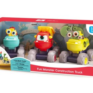 SET 3 MASINUTE DE CONSTRUCTIE MONSTRULETII AMUZANTI CU FRICTIUNE