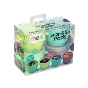 SET 4 RECIPIENTE PLASTIC SNAP&GO, MELII, 118 ML