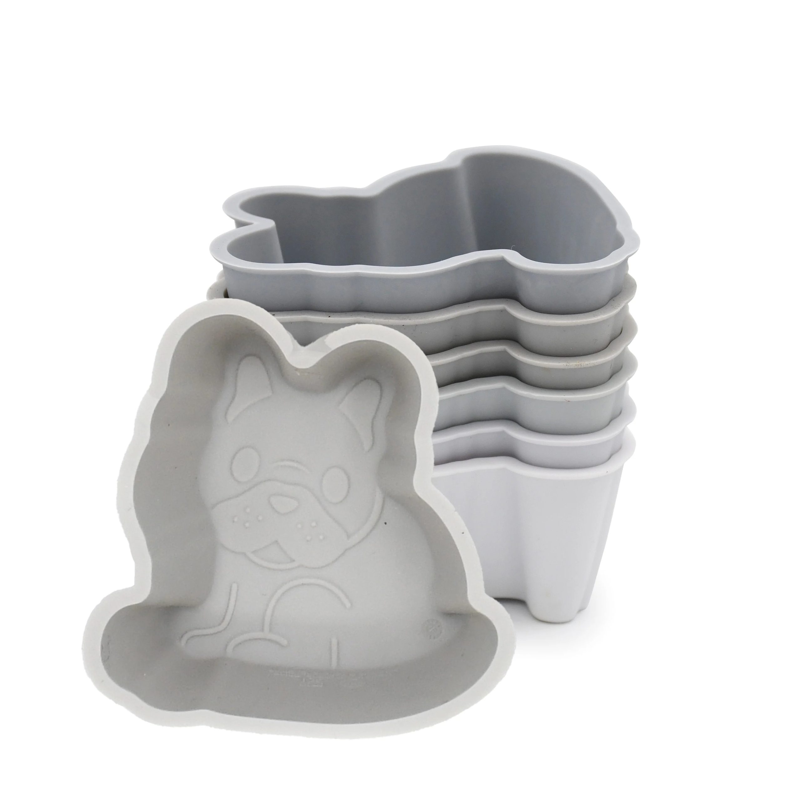 SET 6 FORME DE GATIT SILICON, MELII, MODEL BULLDOG