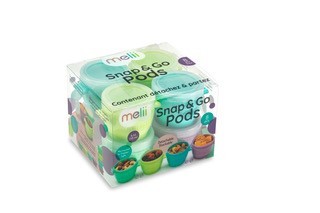 Set 8 Recipiente Silicon Snap&Go, Melii, 118 Ml
