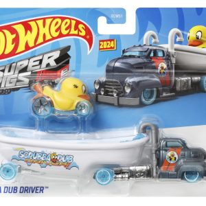 SET CAMION SI MASINA SPORT HOT WHEELS SCRUBBA DUB DRIVER