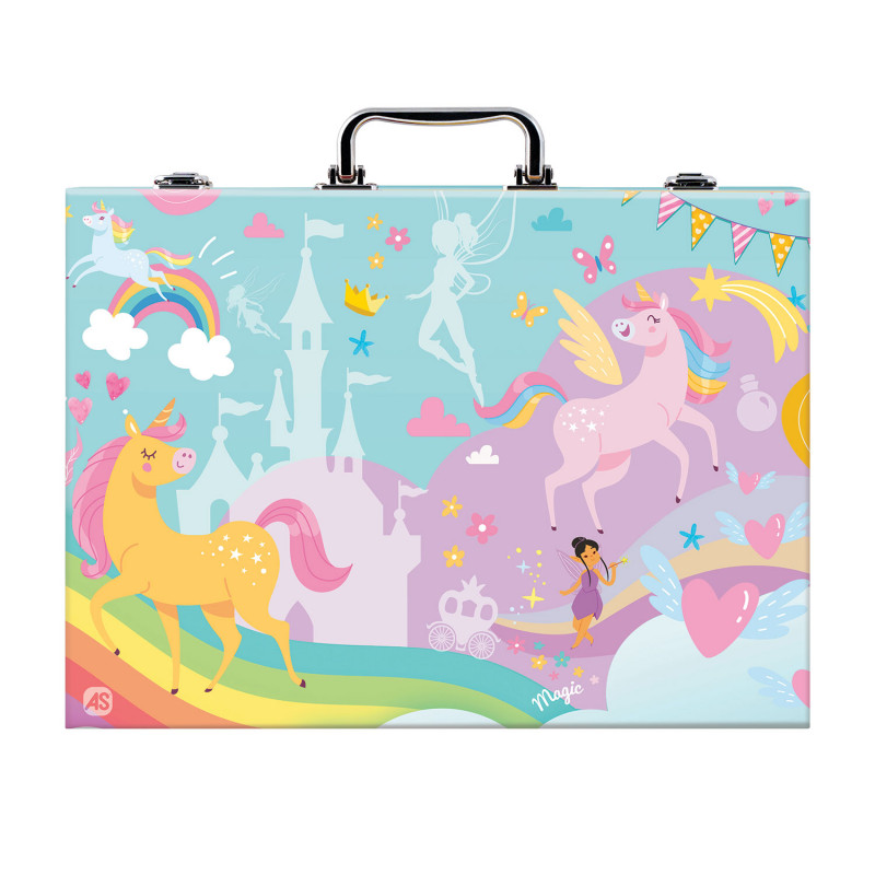 SET DE DESEN DELUXE CU 100 DE ACCESORII UNICORN