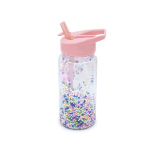 STICLA DE APA 300 ML CU PERETI DUBLI, MELII, CU BILE DIN SPUMA CULORI FETE