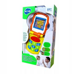 TELEFON MOBIL GALBEN BEBE CU LUMINI SI SUNETE