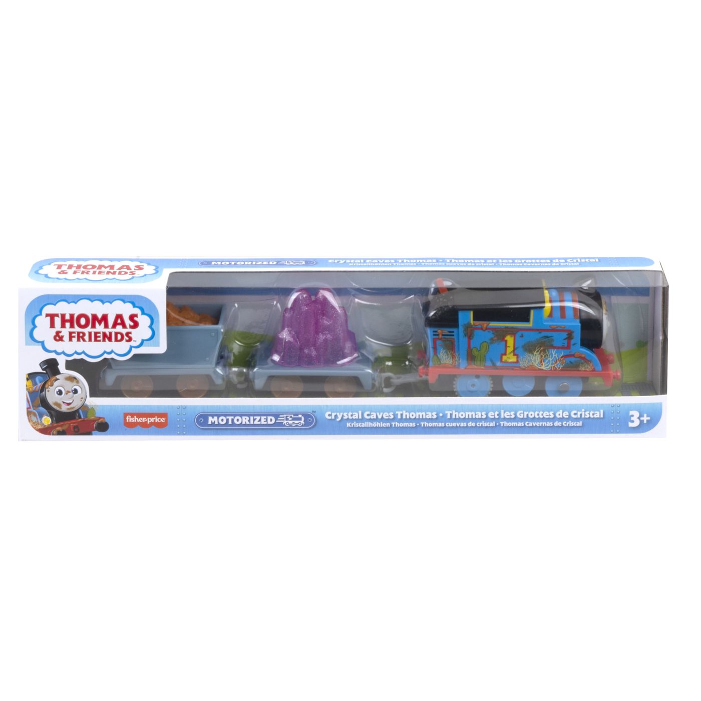 Thomas Locomotiva Motorizata Thomas Crystal Caves Cu 2 Vagoane