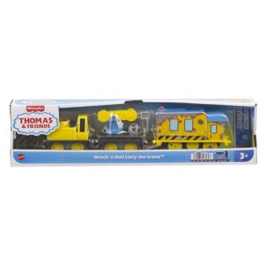 THOMAS LOCOMOTIVA MOTORIZATA WRECK N ROLL MACARAUA CARLY CU 2 VAGOANE