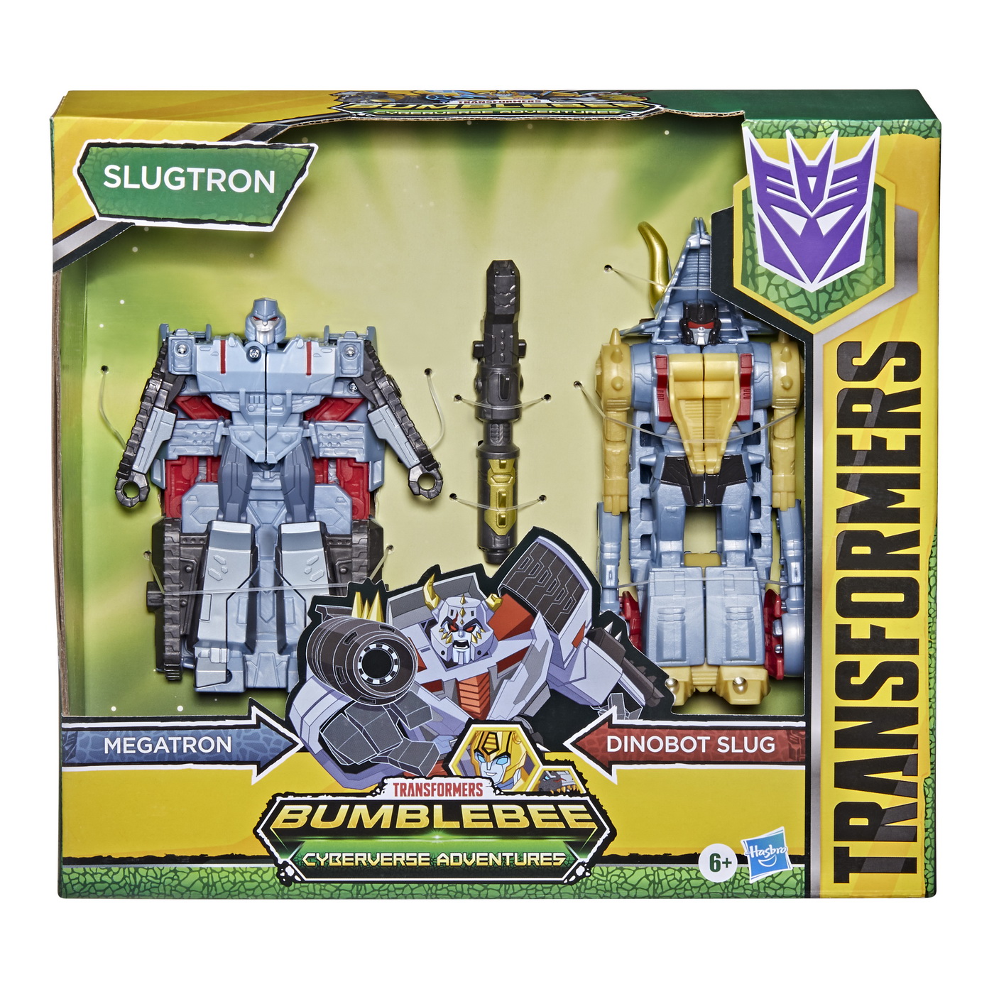 TRANSFORMERS CYBERVERSE FIGURINE MEGATRON SI DINOBOT SLUG 14CM