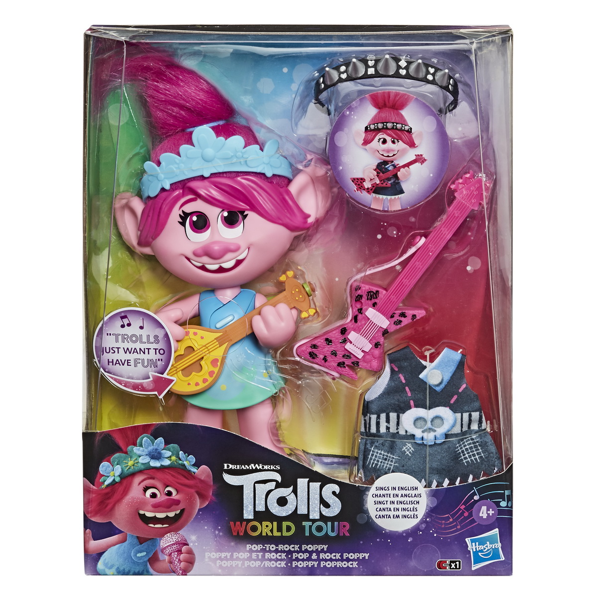 TROLLS FIGURINA MUZICALA POPPY POP TO ROCK