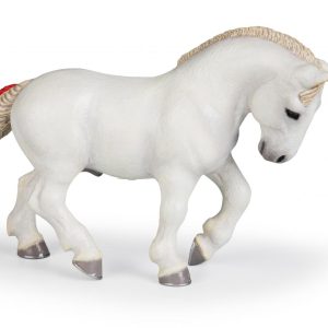 PAPO FIGURINA PERCHERON ALB CAL DE POVARA