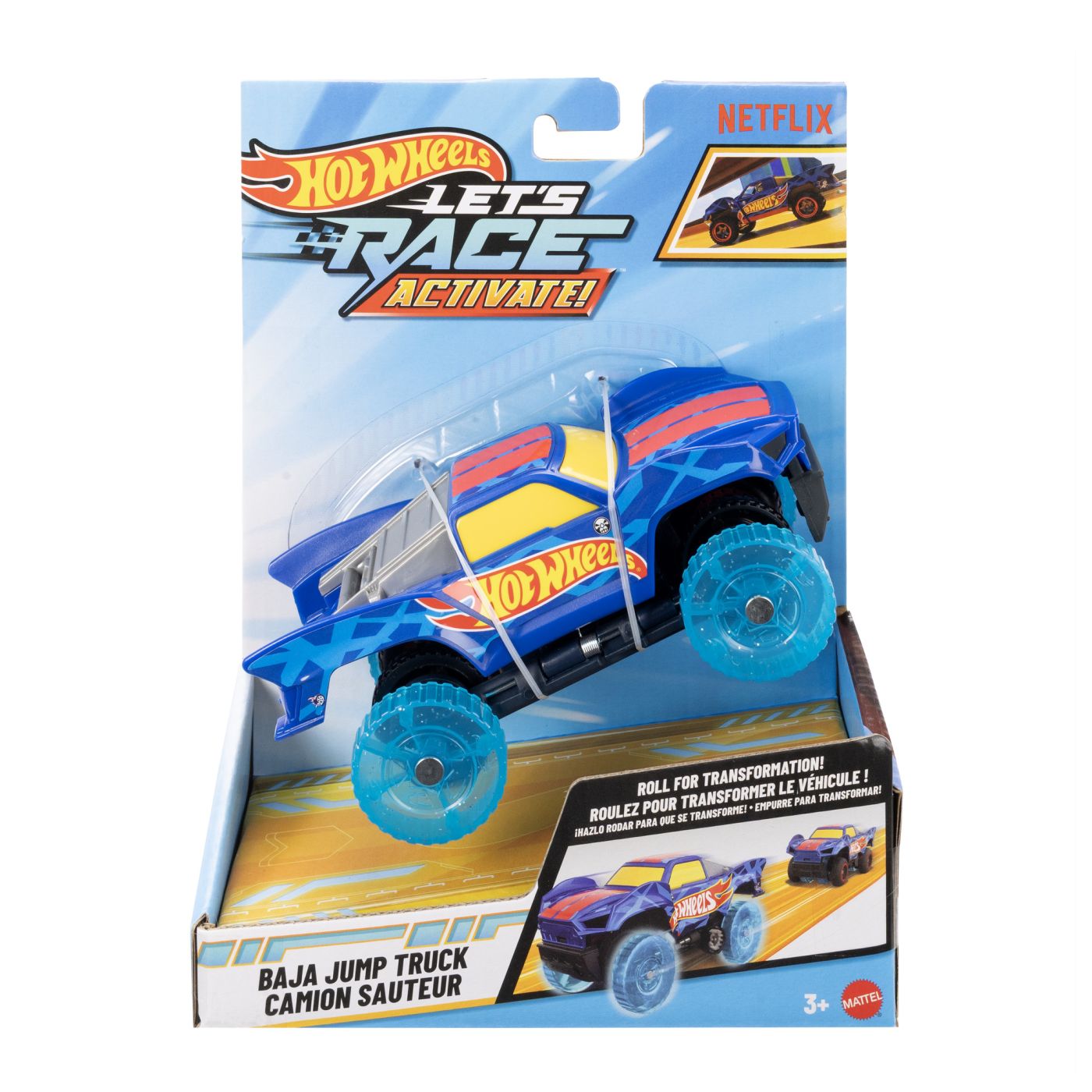 Hot Wheels Lets Race Activate Masinuta Baja Jump Truck Scara 1 La 32
