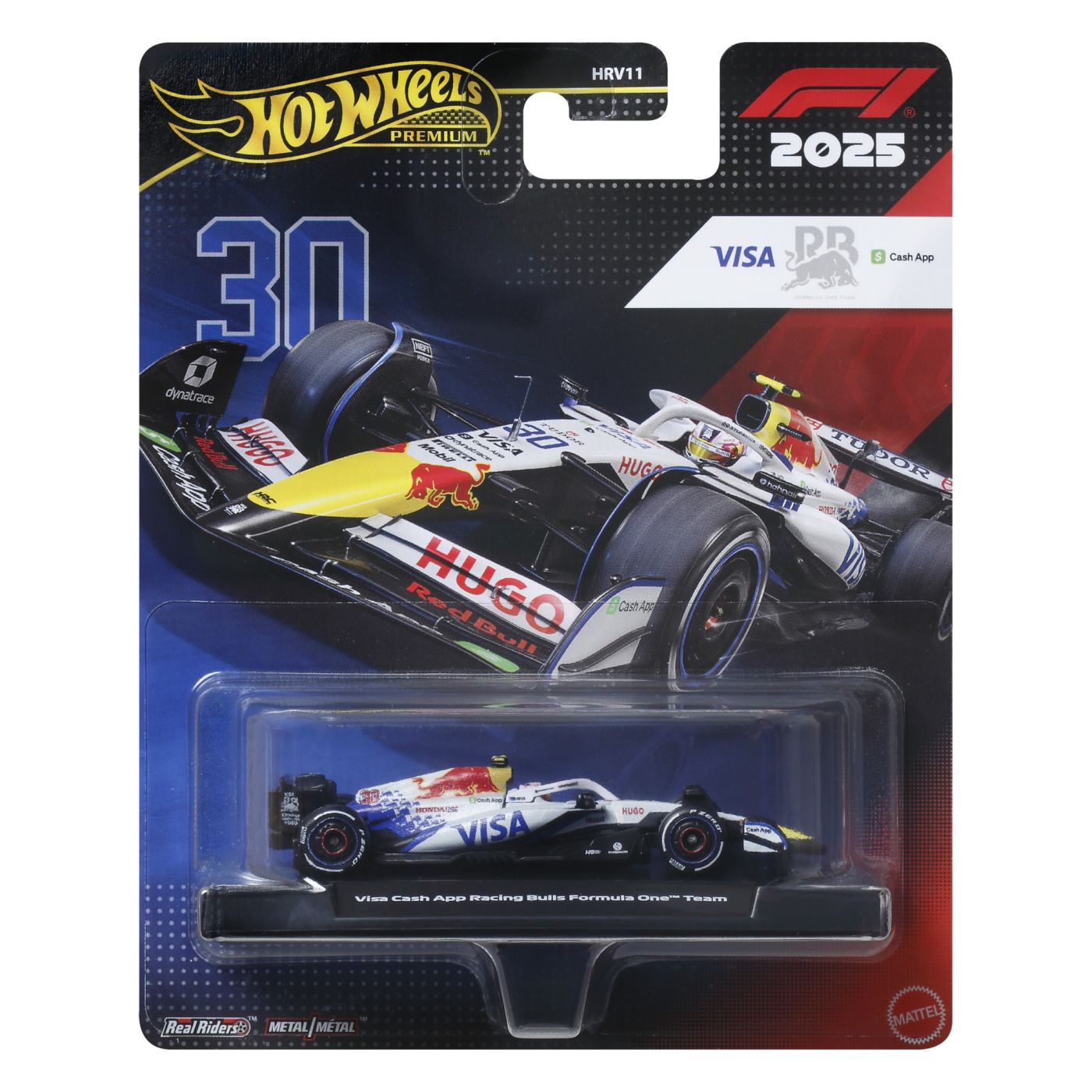 Hot Wheels Premium Real Riders Formula 1 2024 Masinuta Metalica Visa Cash App Racing Bulls Formula One Team Scara 1 La 64