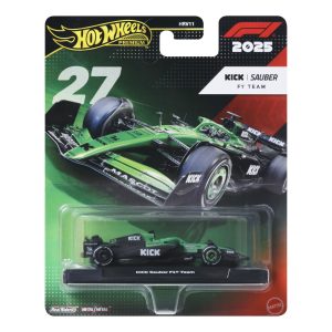 HOT WHEELS PREMIUM REAL RIDERS FORMULA 1 2024 MASINUTA METALICA KICK SAUBER F1 TEAM NUMARUL 27 SCARA 1 LA 64