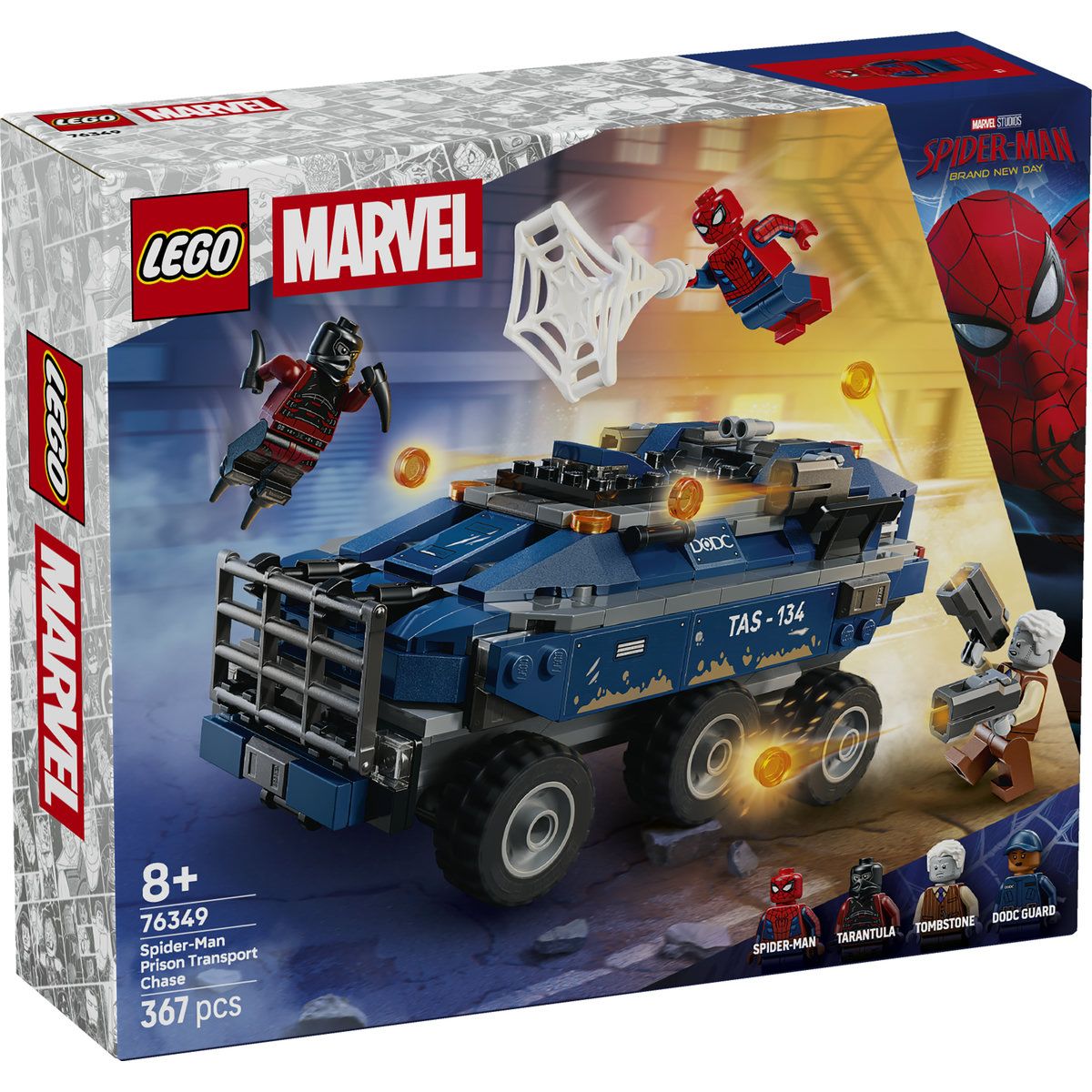 LEGO Marvel Spiderman Urmarire Cu Omul Paianjen Si Masina Inchisorii 76349