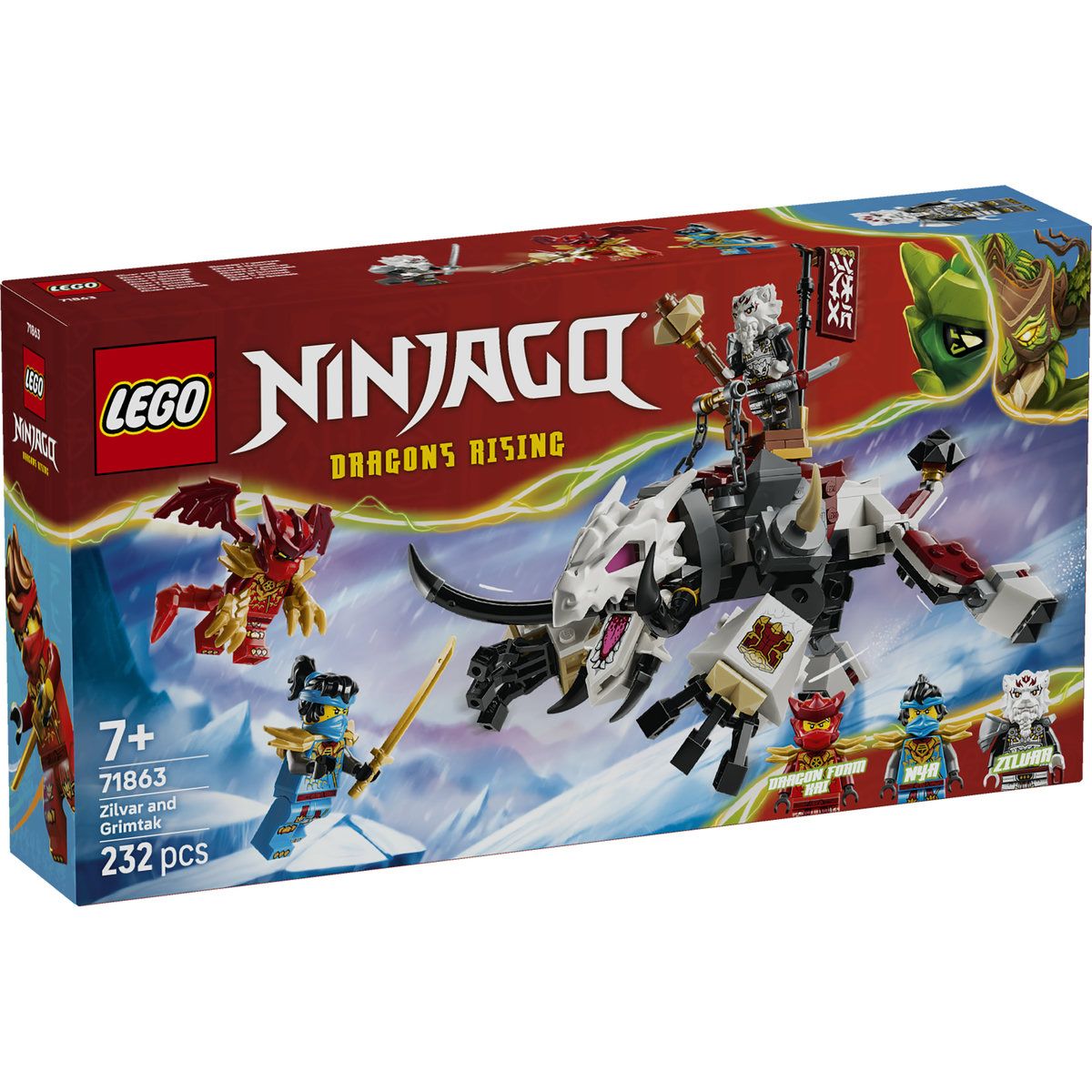 LEGO NINJAGO ZILVAR SI MONSTRUL DRAGON GRIMTAK 71863