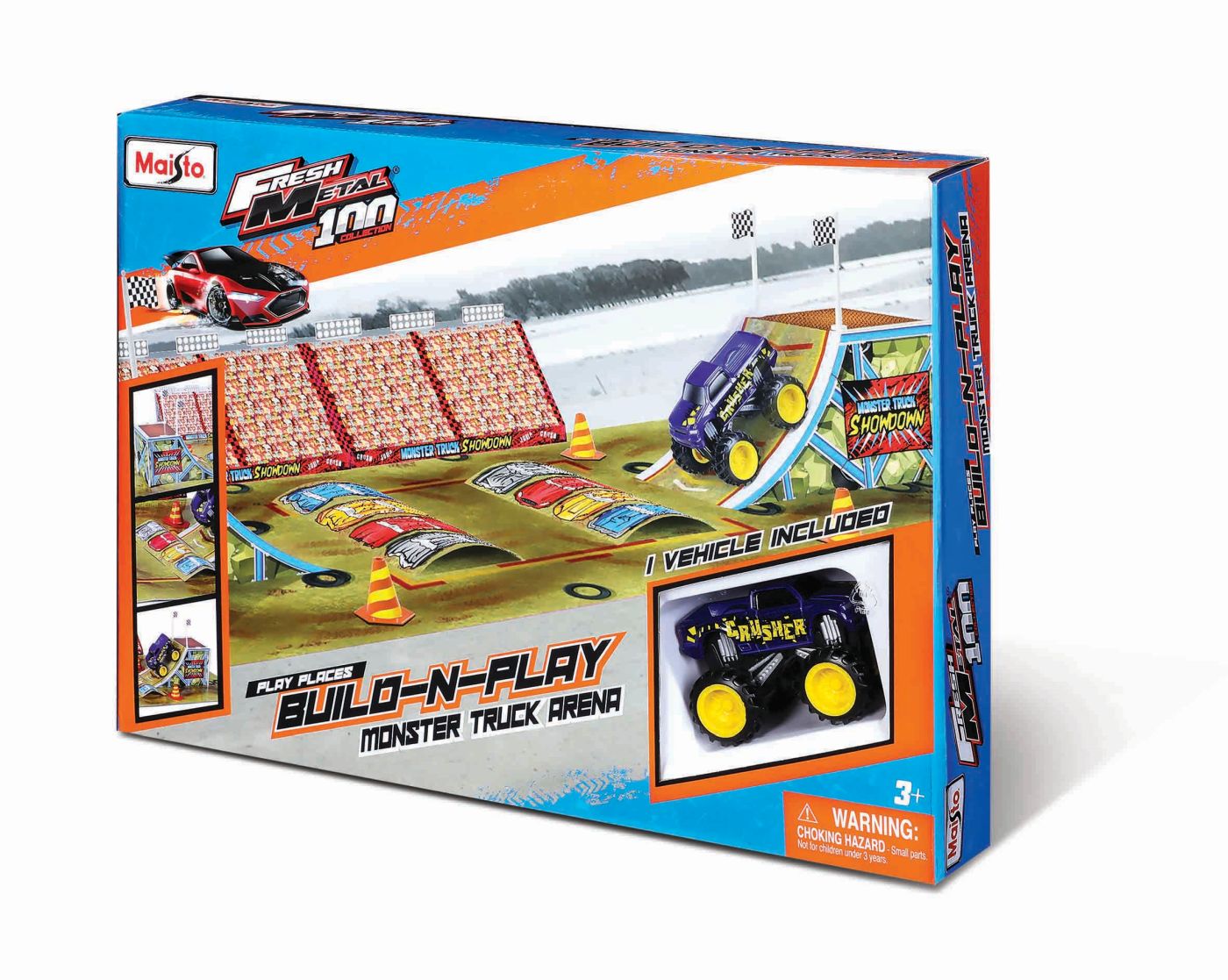 MAISTO FRESH METAL 100 SET DE CONSTRUCTIE PISTA MONSTER TRUCK CU 1 VEHICUL INCLUS