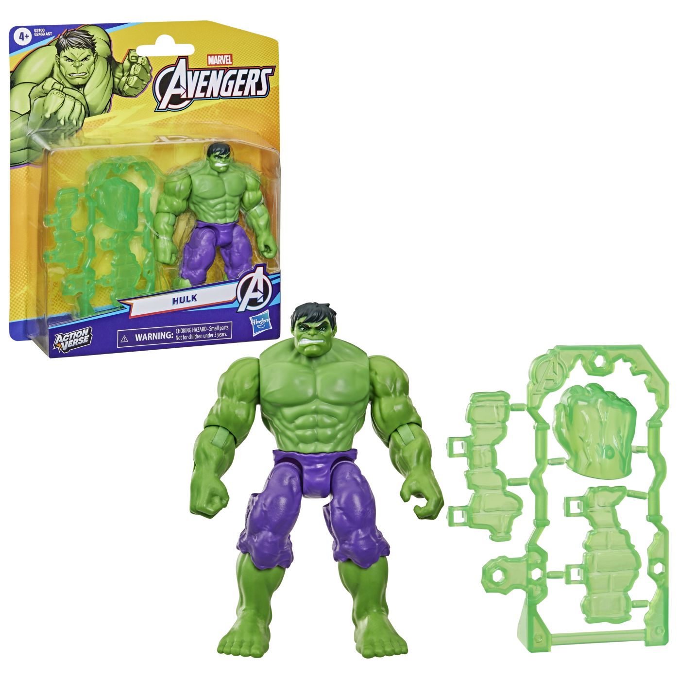 MARVEL AVENGERS ACTION VERS SET FIGURINA HULK SI ACCESORII 11.4CM