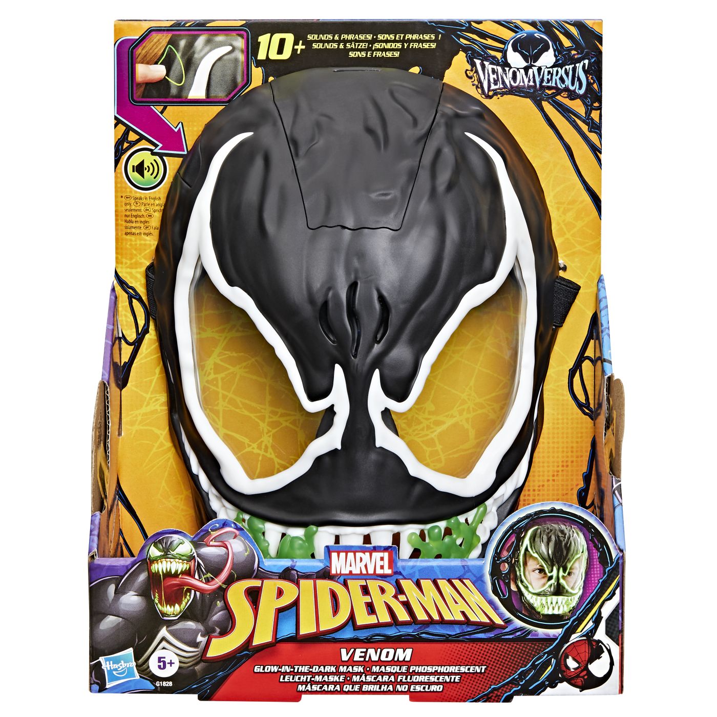 Marvel Spiderman Masca Glow In The Dark Venom Interactiva
