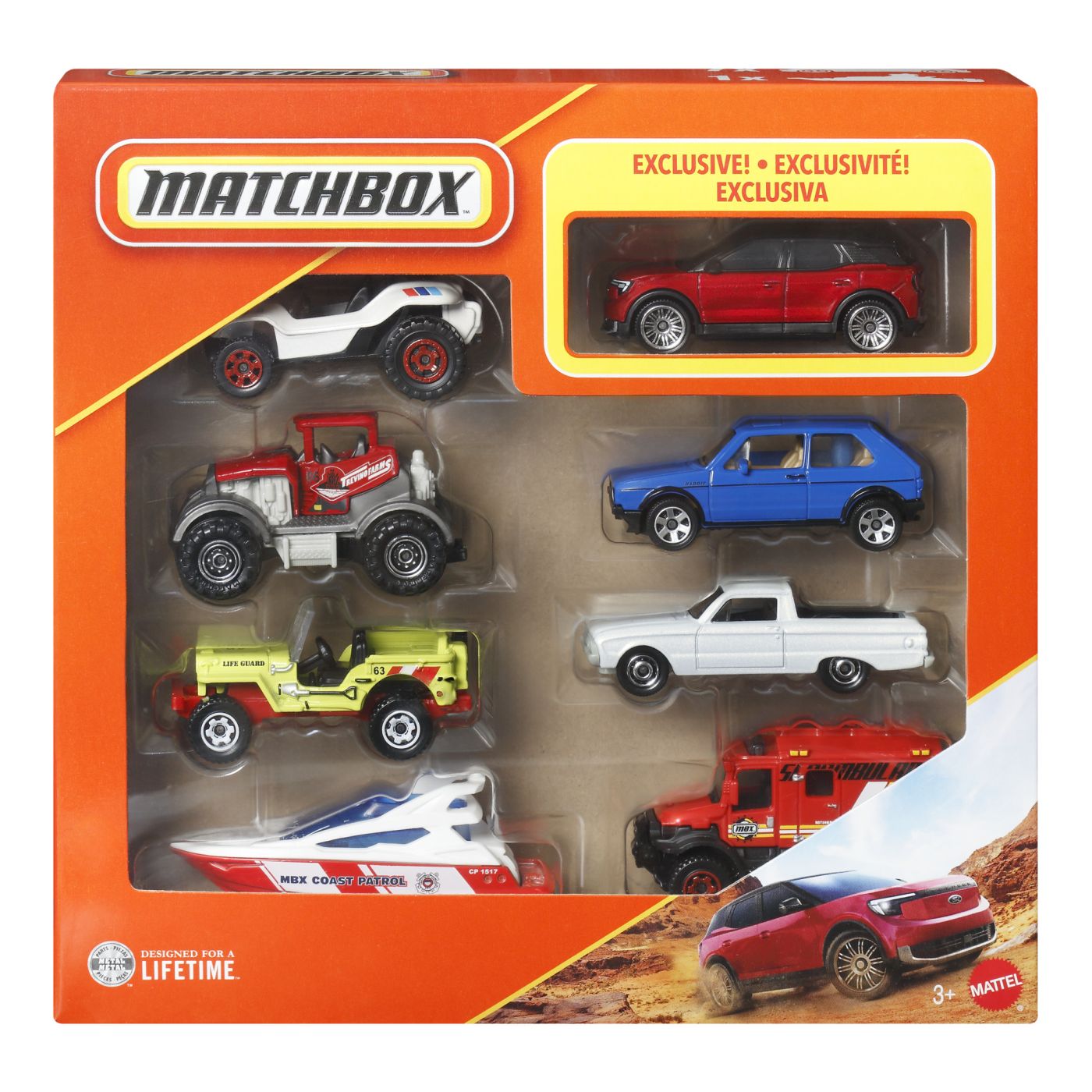 MATCHBOX SET 8 MASINUTE METALICE EXCLUSIV RANGE ROVER VELAR SCARA 1 LA 64