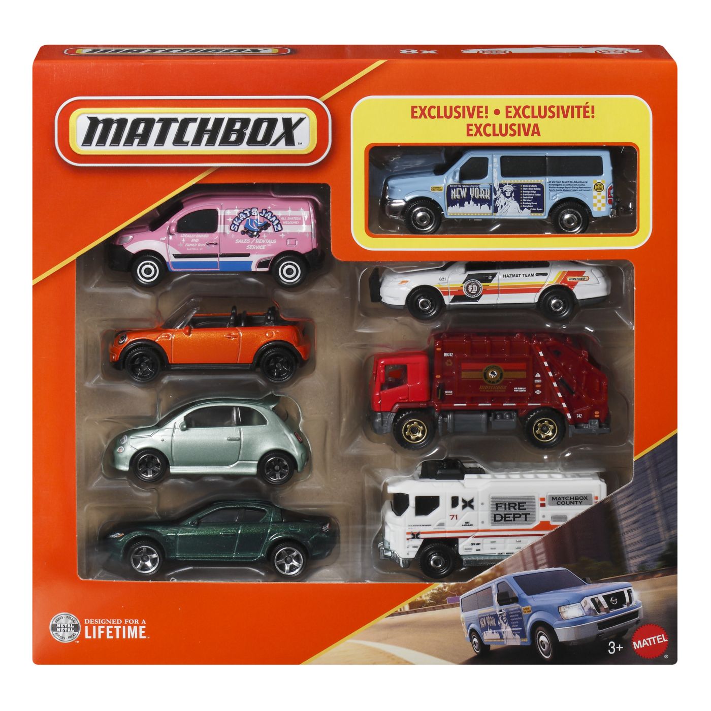 Matchbox Set 8 Masinute Metalice Exclusiv Van Utilitar Ford Scara 1 La 64