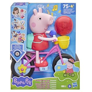 PEPPA PIG SET GATA DE PEDALAT PAPUSA PEPPA CU BICICLETA SI ACCESORII