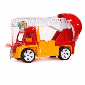 Autospeciala Pompieri Cu Scara Si Casca Rosu Portocaliu 54CM