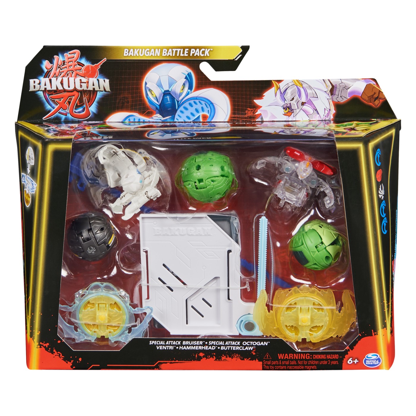 Bakugan Set De Lupta Special Attack Bruiser, Special Attack Octogan Ventri,Hammerhead, Butterclaw