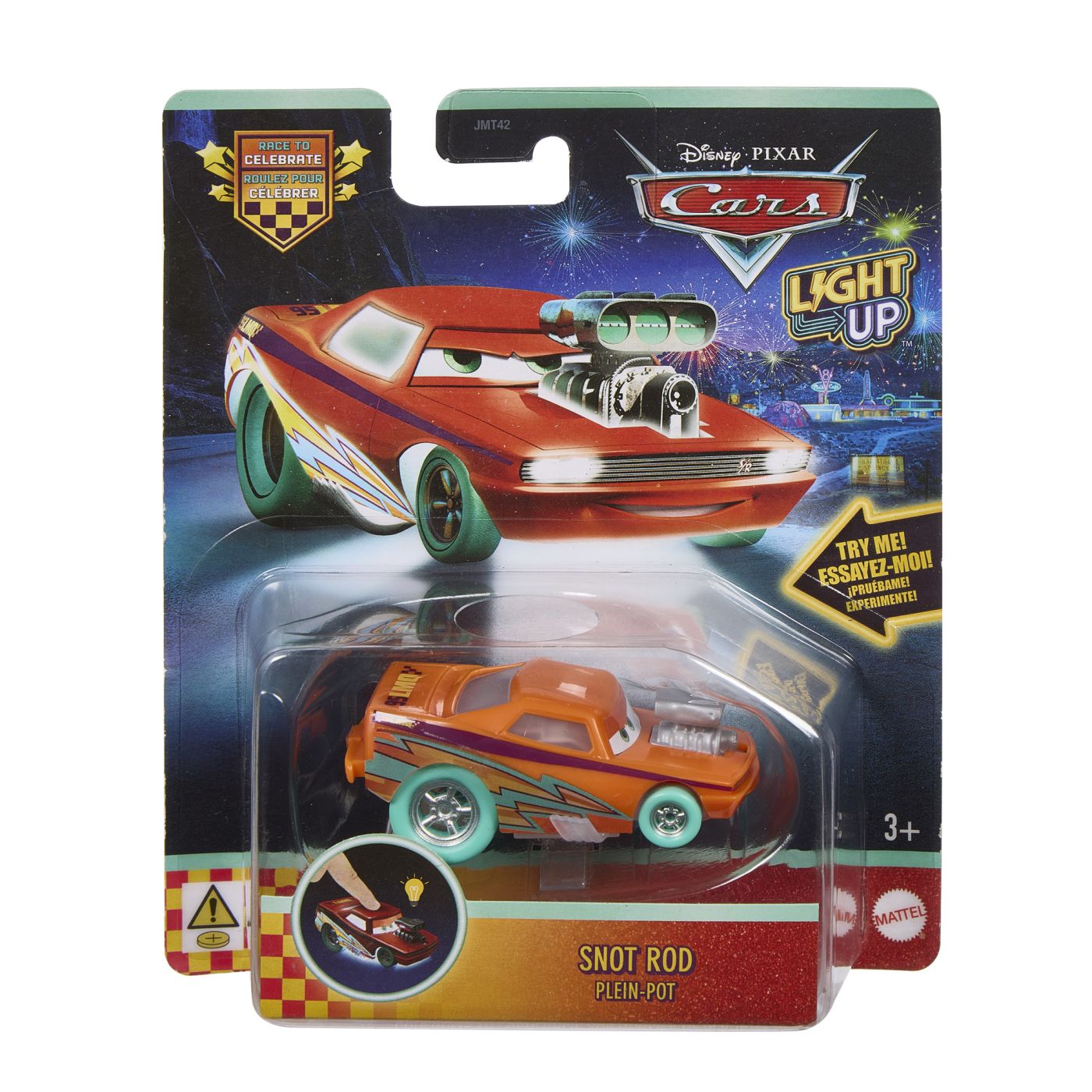 Cars Masinuta Luminoasa Snot Rod Scara 1 La 55