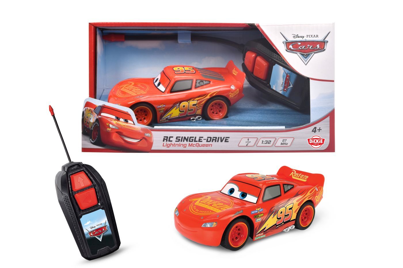 Dickie Toys Cars Masinuta RC Cu Telecomanda Fulger Mcqueen Scara 1 La 32
