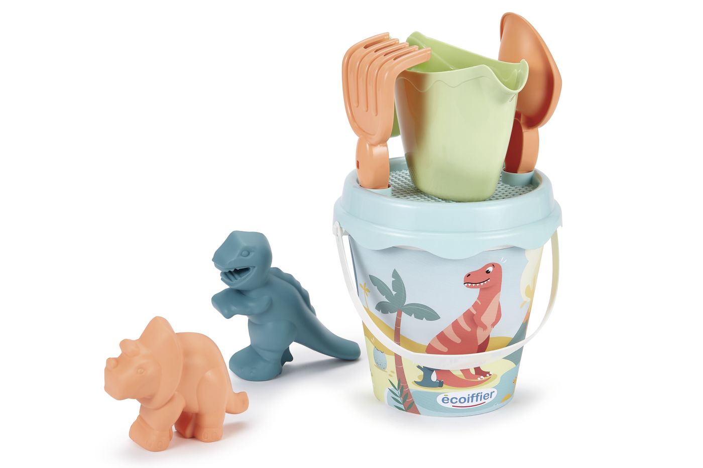 Ecoiffier Set Galeata Dino Cu 2 Forme De Nisip 17CM