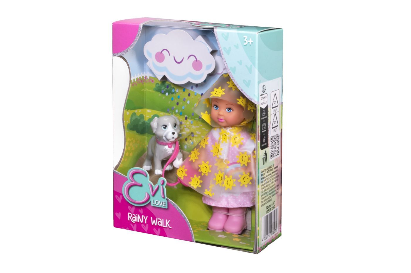 Eiv Love Set Plimbare In Ploaie Papusa Si Catel 12CM