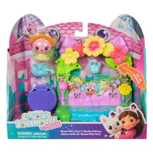 Gabbys Dollhouse Filmul Set Balconul Gradina Si Figurina Zana Regina Kitty Cu Accesorii