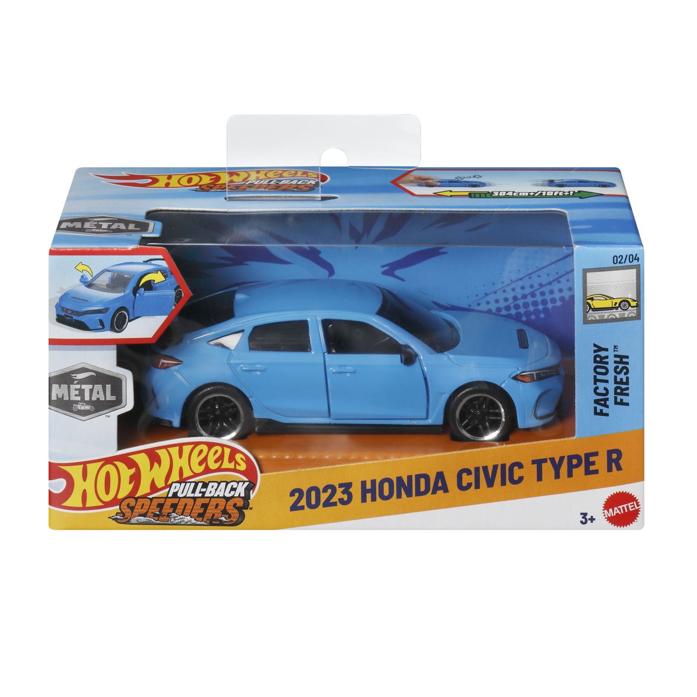 Hot Wheels Masinuta Metalica Cu Sistem Pull Back Honda Civic Type R 2023 Factory Fresh Scara 1 La 43