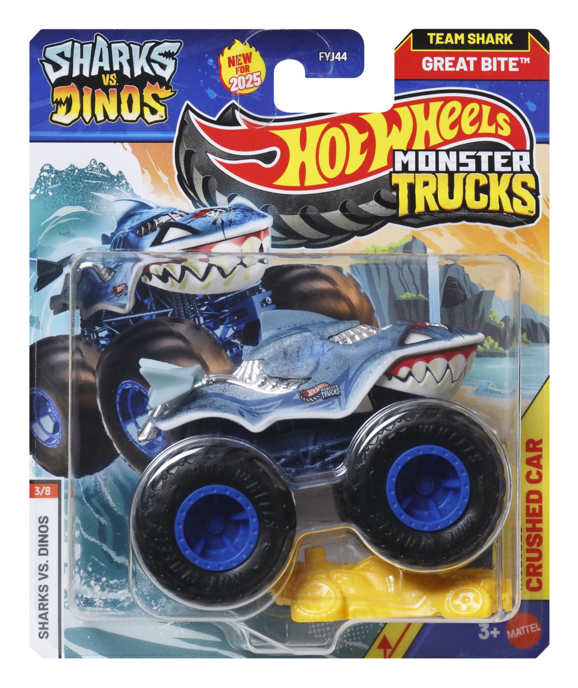 Hot Wheels Monster Truck Sharks Vs Dinos Masinuta Great Bite Echipa Shark Scara 1 La 64