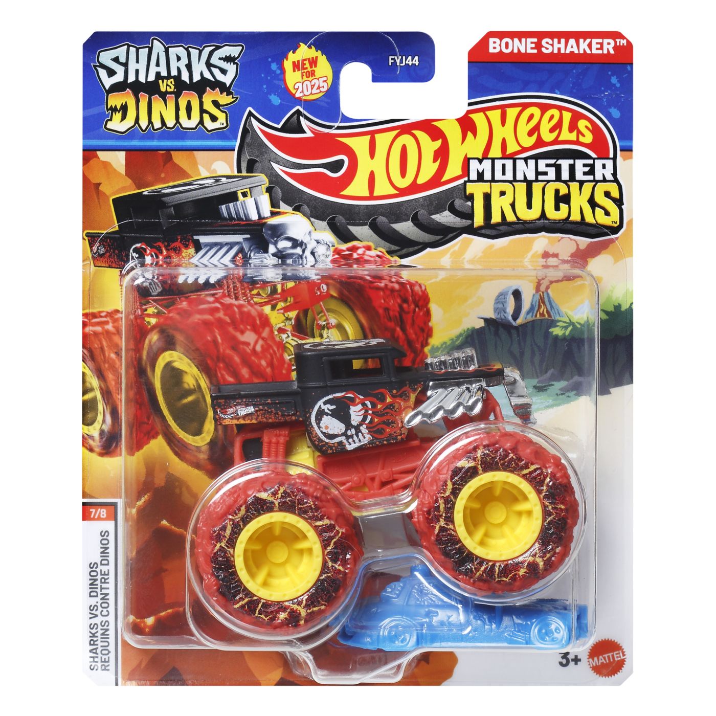 Hot Wheels Monster Truck Sharks Vs Dinos Masinuta Bone Shaker Scara 1 La 64