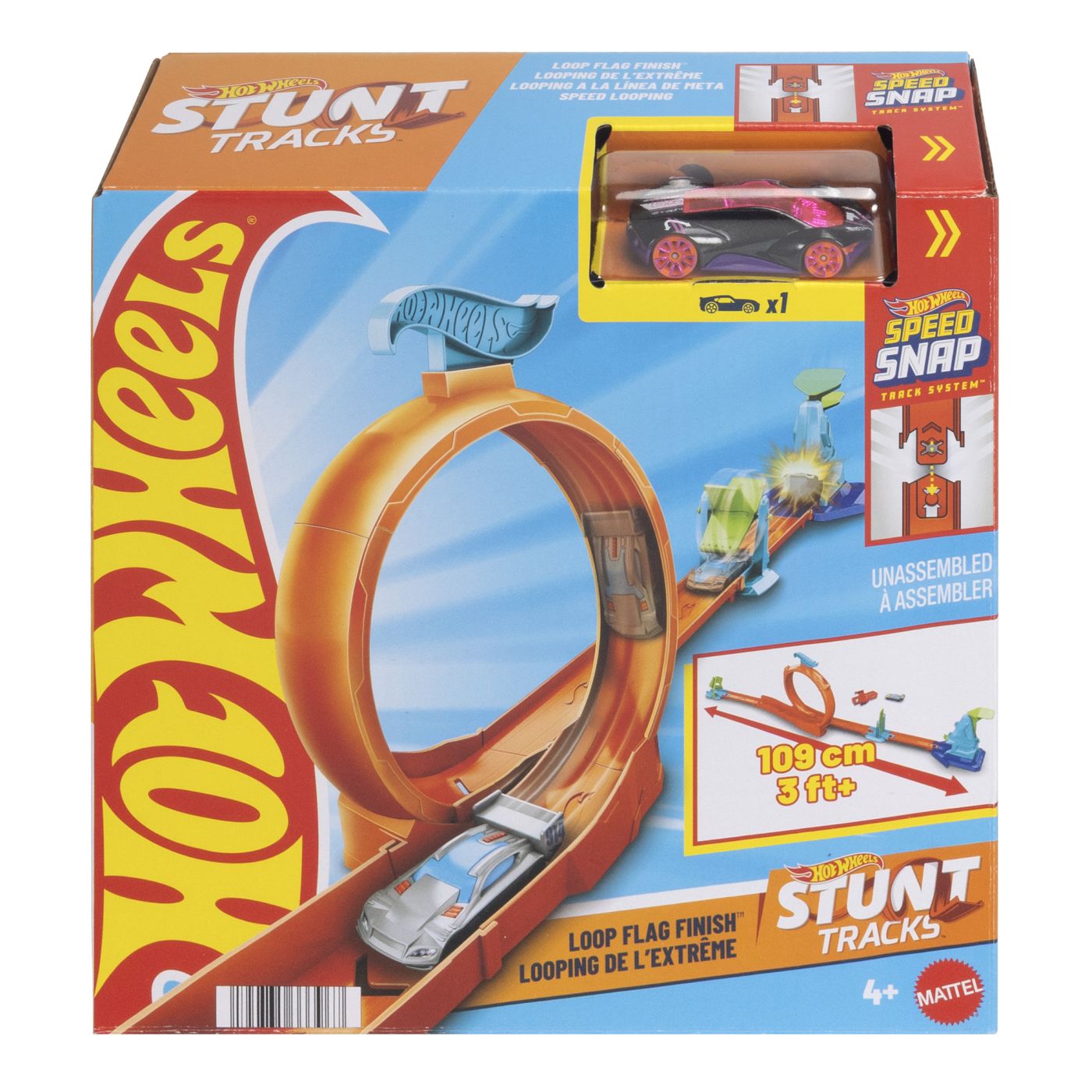 Hot Wheels Stunt Tracks Pista Cascadorii Cu Bucla Si Masinuta Inclusa