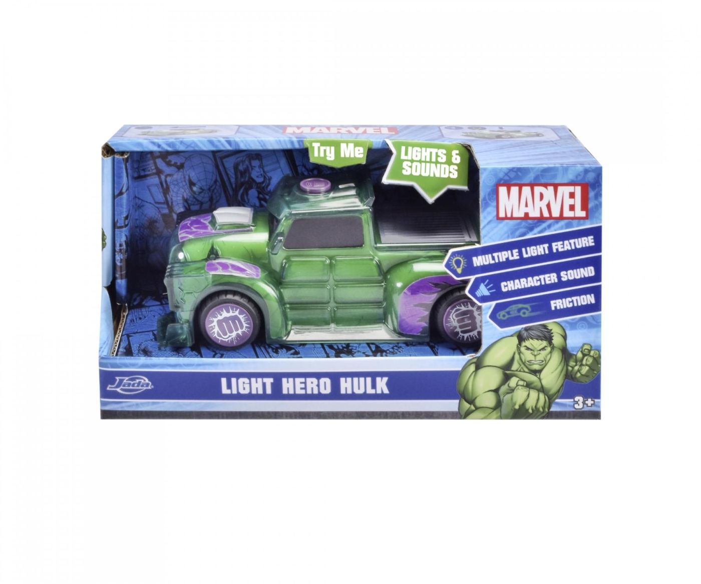 Jada Marvel Masinuta Light Hero Hulk Cu Sunete Si Lumini Scara 1:32