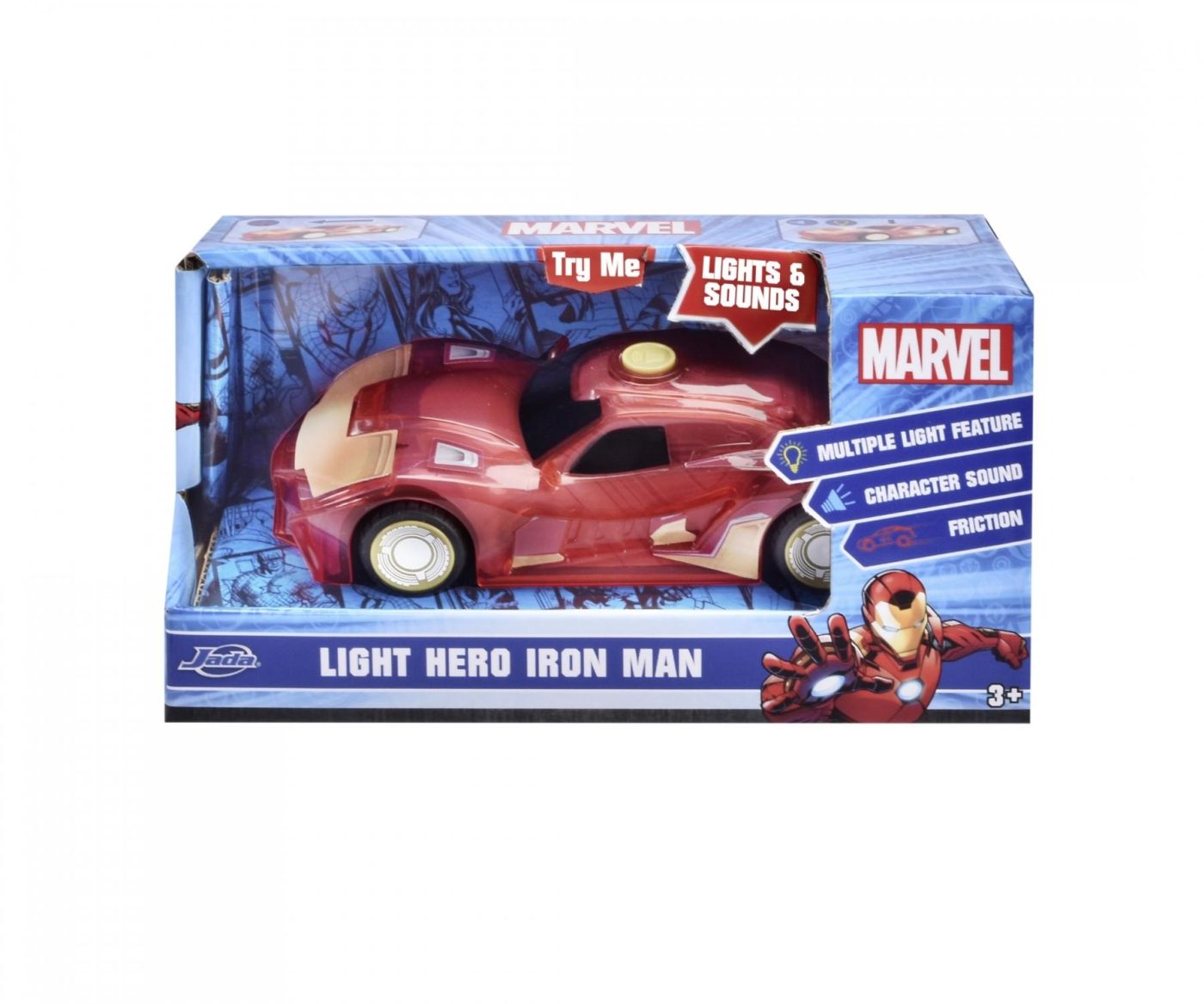 Jada Marvel Masinuta Light Hero Iron Man Cu Sunete Si Lumini Scara 1:32