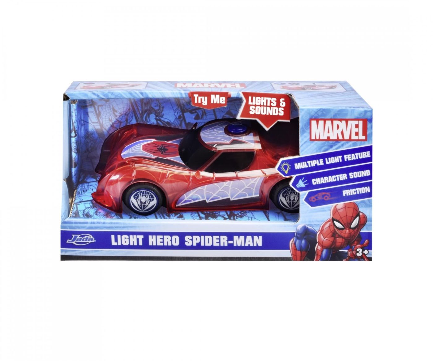 Jada Marvel Masinuta Light Hero Spider Man Cu Sunete Si Lumini Scara 1:32