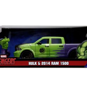 Jada Marvel Set Figurina Hulk Si Masinuta Metalica Ram 1500 2014 Scara 1:24
