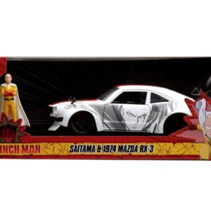 Jada One Punch Man Set Masinuta Metalica Mazda Rx 3 Si Figurina Saitama
