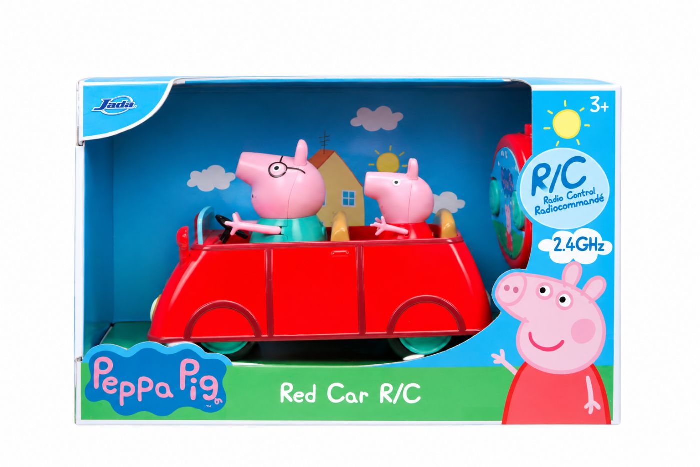 Jada Peppa Pig Masinuta RC Cu Telecomanda Rosie Cu Figurine