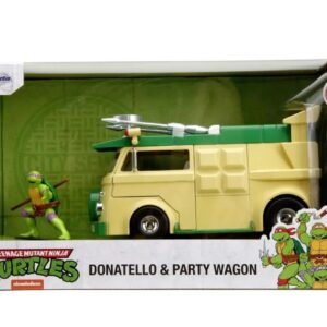 Jada Testoasele Ninja Set Metalic Figurina Donatello Si Vagonul De Petrecere Scara 1 La 24