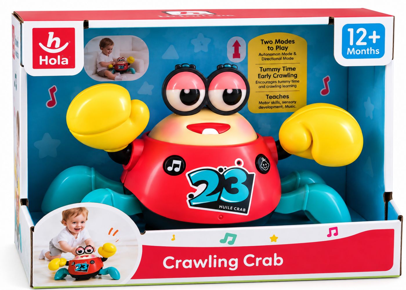 Jucarie Interactiva Crab Cu Muzica Si Lumini