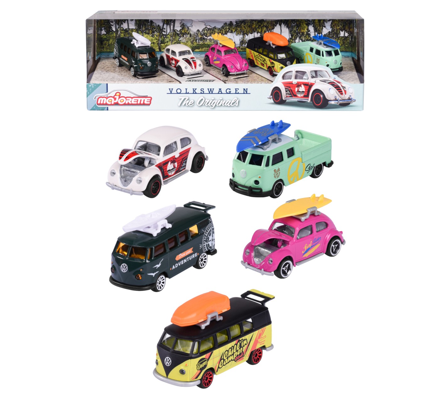 Majorette Set 5 Masinute Din Metal Volkswagen 7.5CM