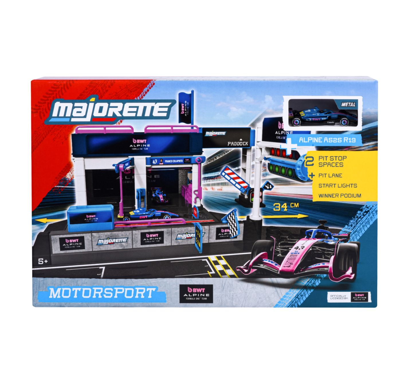 Majorette Set Motorsport Bwt Alpine F1 Team Cu Masinuta Inclusa Alpine A525 R19 Scara 1 La 64