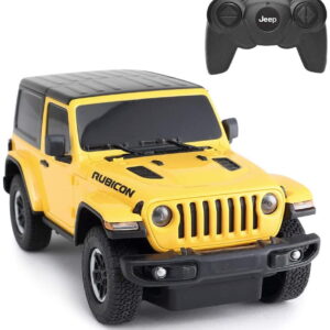 Masina Cu Telecomanda Jeep Wrangler Rubicon Galben Cu Scara 1 La 24